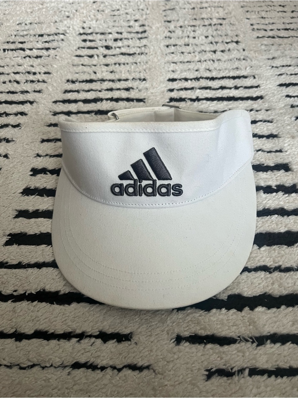 adidas White Visor with Black Logo